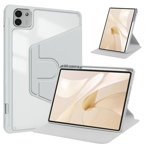 Tieeyivv Funda para Honor Magic Pad 3 con Soporte Plegable/Ranura para bolígrafo, Protectora Cover con Soporte Giratorio 360 Grados y Trasera Transparente