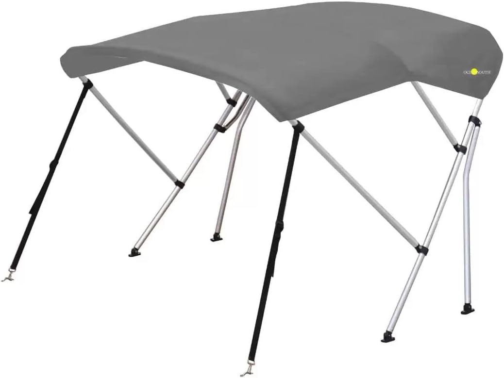 Oceansouth 3 Bow Bimini Top with Rear Support Poles, Waterproof Includes Storage Boot