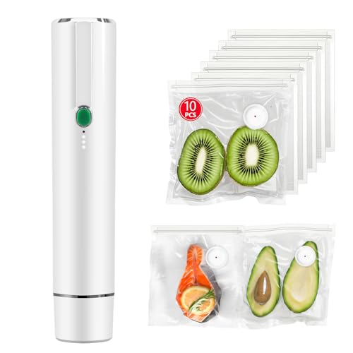 Vacuum Sealer, vacuum sealer for food, handheld vacuum sealer(Vacuum Sealers+ 10 reusable vacuum seal bags)