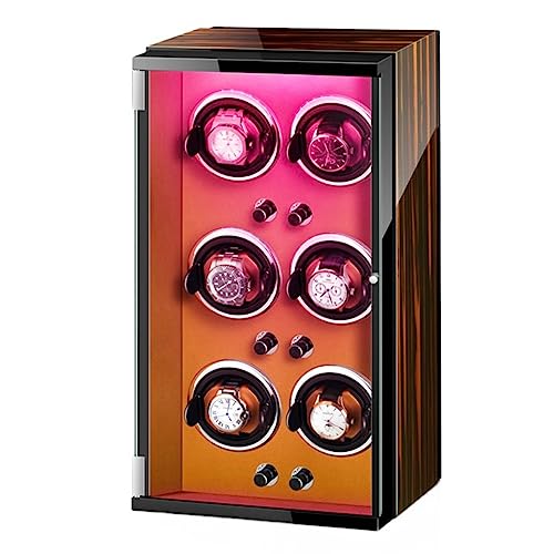 FDTMGW Bobinadora automática de Relojes para Relojes 1, 2, 3, 4, 6 y 9 con Vitrina de Motores ultrasilenciosos para Relojes de Hombre y Mujer