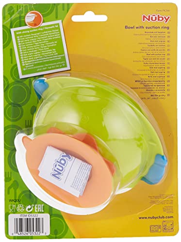 Nuby - Bol de gran capacidad con tapa, apto para microondas, 9+ m, 300 ml