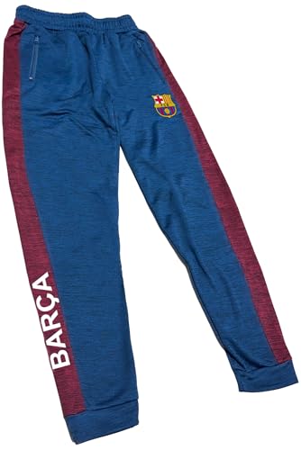Boys' Barcelona Joggers - Casual Sweatpants for Youth, Licensed Barcelona Track Pants with Zipper Pockets (YL) Blue3
