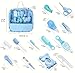 Generic Baby Grooming and Health Kit Safety Care Set Newborn Nursery Health Care Set with Hair Comb Nail Clippers Aspirator Nose Cleaner, Blue