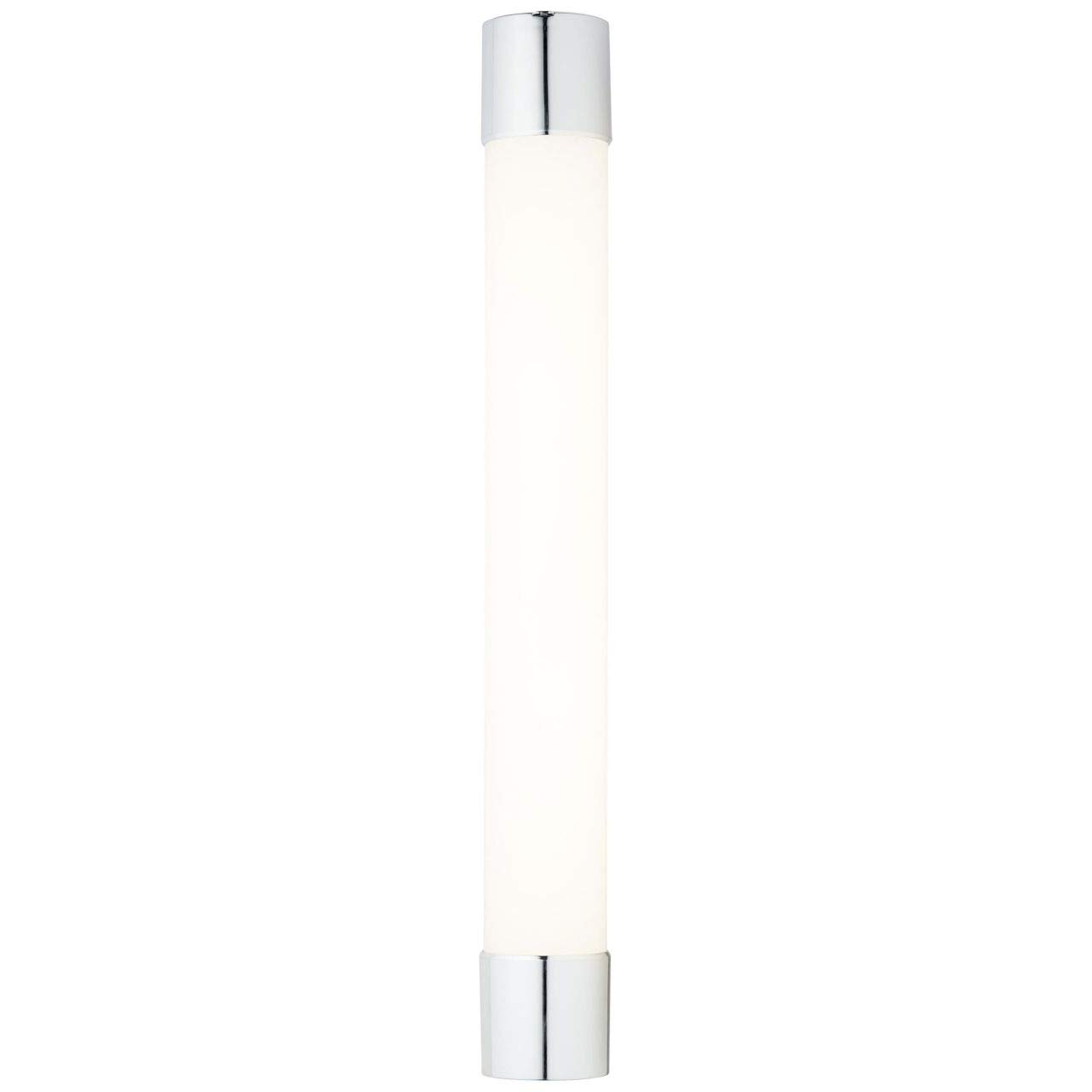 BRILLIANT Lampe Horace LED Wandleuchte Steckdose weiß/chrom | 1x 10W LED integriert, (1300lm, 4000K) | IP-Schutzart: 54 - spritzwassergeschützt