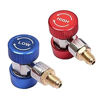 R134A Schnellwechsler, 1/4 Zoll AC R134A Stecker Adapter, High Low Adapter Connector Auto Zubehör Hoch Niedrig Einstellbarer Schnellkuppler Air Condition für Kältemittelspender