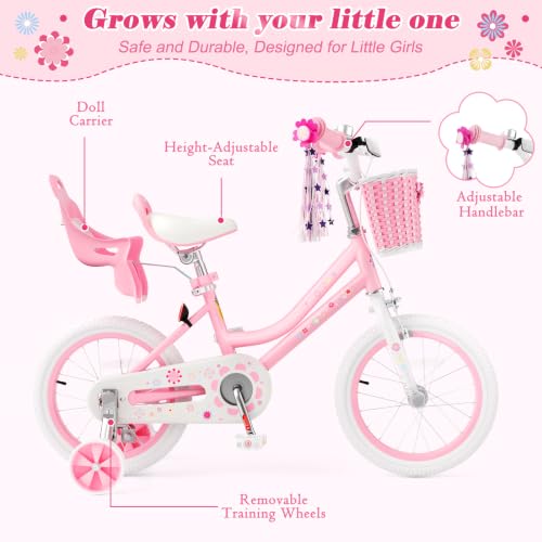 Image of Glaf Toddler Girls Bike for Age 2-12 Years Old