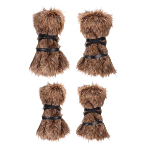 Guêtres Vikings fausse fourrure 40 cm pour ajustement sur bottes