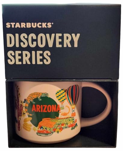 Starbucks Discovery Series Arizona Ceramic Coffee Mug, 14oz, White, Red, Orange and Green