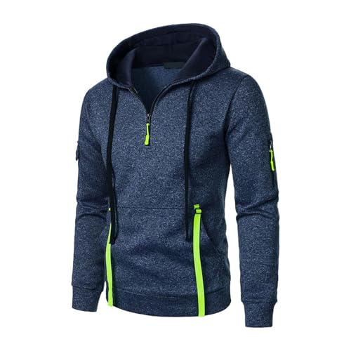 Quarter Zip Tactical Hoodies for Men Vintage Casual Fleece Lined Cargo Hooded Sweatshirts Thick Warm Winter Pullover4
