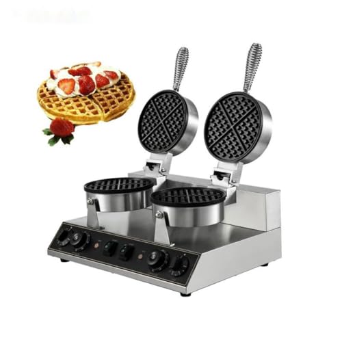 Macchina Professionale Elettrica per Waffle, A Doppia Testa Antiaderente, 1200W, Ideale per Snack Bar E Pasticceria.