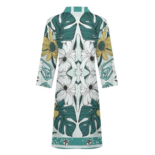 Cute Duck Lounge Bathrobe Floral Soft Knit Casual Spa Robe For Men Women Travel Pajamas Home Hotel Swimming Bath Robe3