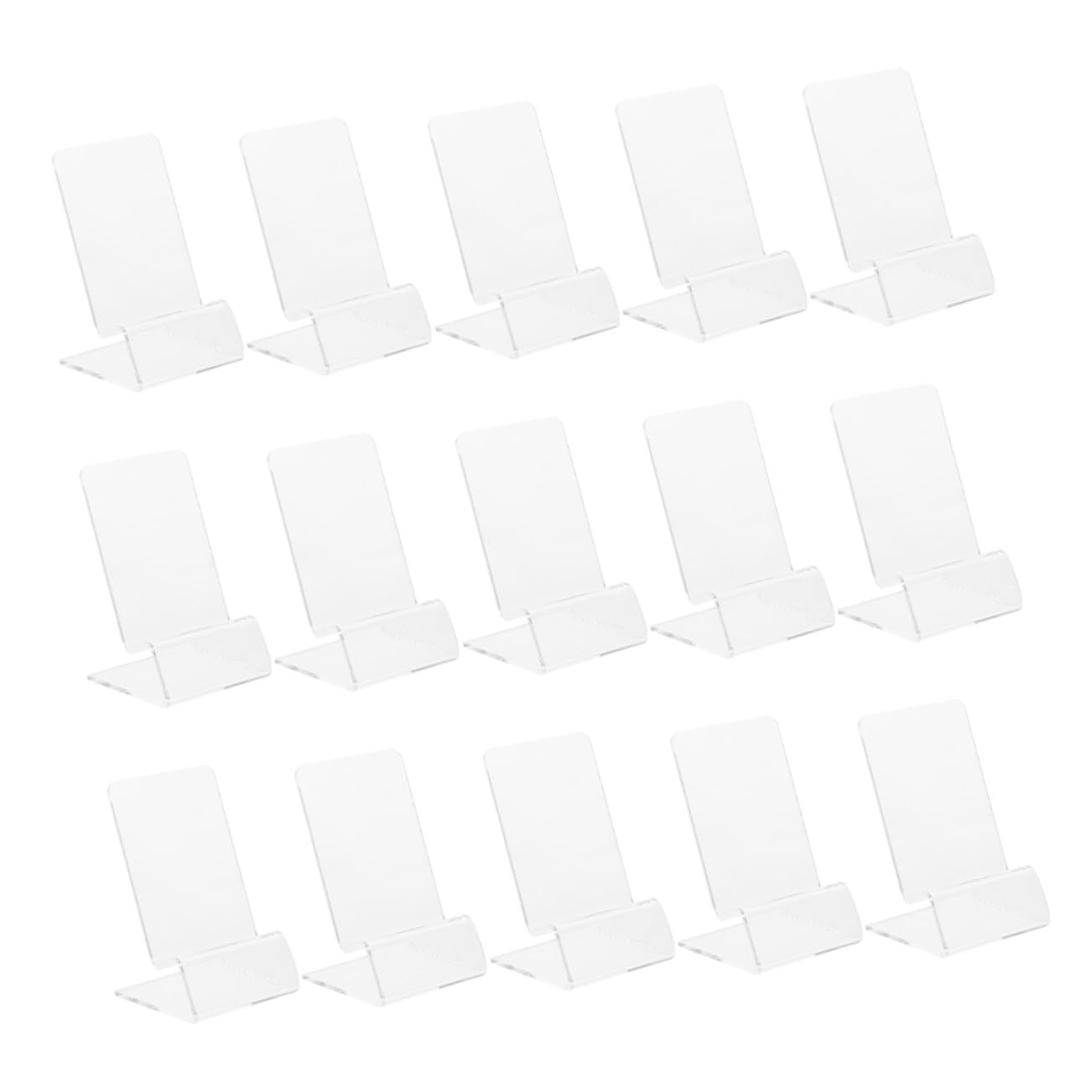 HOMSFOU Soporte para Teléfono Móvil Transparente De Escritorio para Uso En Oficina y Hogar, Compatible con Múltiples Modelos, Diseño Estable y Compacto, Paquete De 15 Unidades