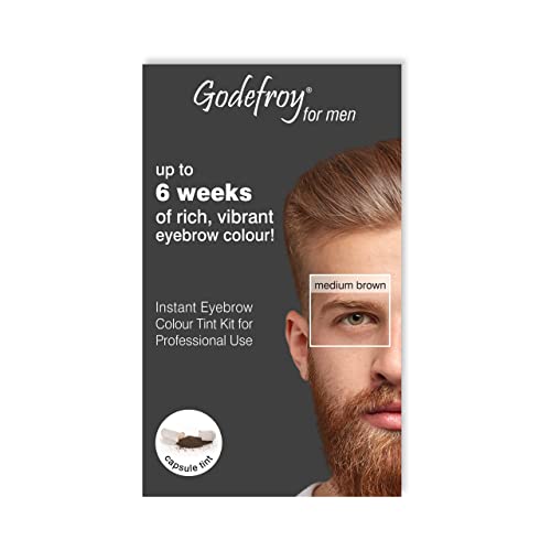 Godefroy Instant Eyebrow Tint for Men (Medium Brown), 11.75 g (Pack of 4)