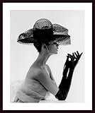 Madame Paulette Net Hat, 1963, framed black wood, white matte