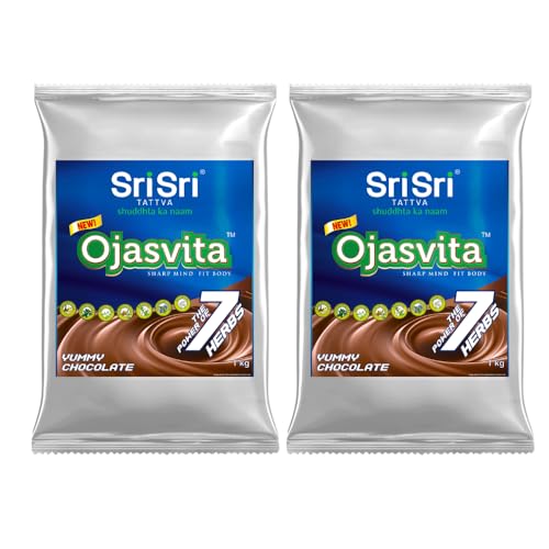 Image of Sri Sri Tattva Chocolate Ojasvita | For Sharp Mind and Healthy Body | Milk Mix | Goodness of 7 Herbs| Immunity Booster - 1kg Foil Pack I Pack Of 2