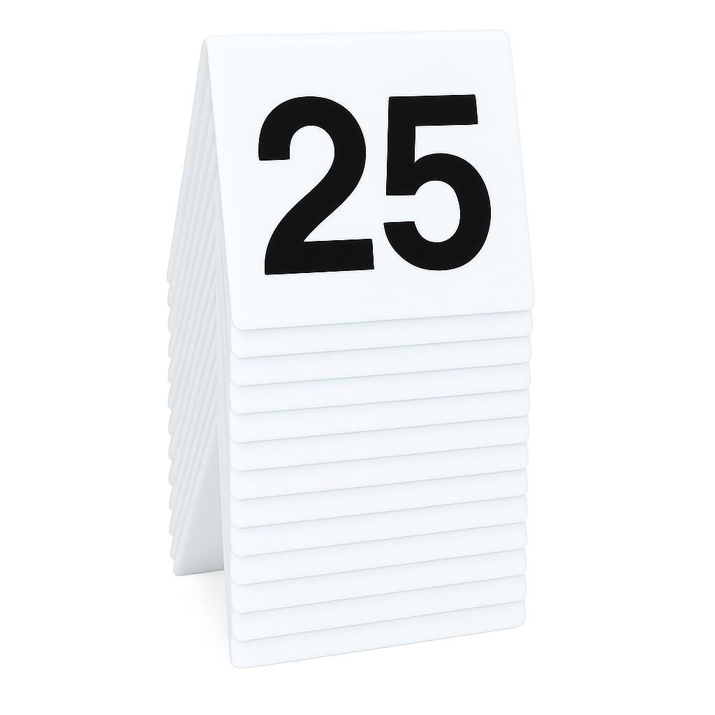Numéros De Table 1 à 25 - 95x100mm Plastique Pour Restaurants Mariages Cafés
