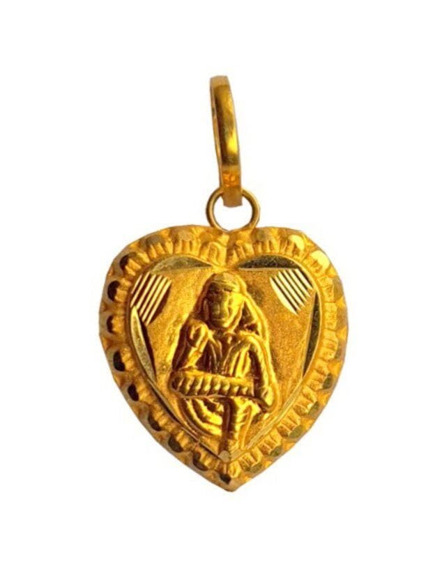 Colgante para hombre oro amarillo tallado de 22K el regalo perfecto para aniversarios y hombres