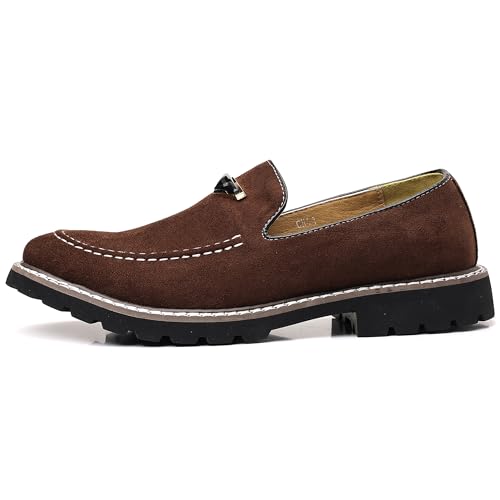 Image of Coramtty Men's Dress Loafers Classic Comfort Vintage Suede Slip On Business Work Driving Walking Casual Shoes