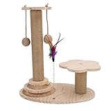 NOENNULL Kratzbäume für Hauskatzen, Hölzernes Katzenkratzbaum-Spielzeug mit Sisalseil,...
