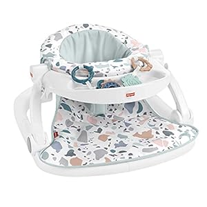 ​Fisher-Price Portable Baby Chair with Tray and 2 Baby Toys, Sit-Me-Up Floor Seat, Pacific Pebble