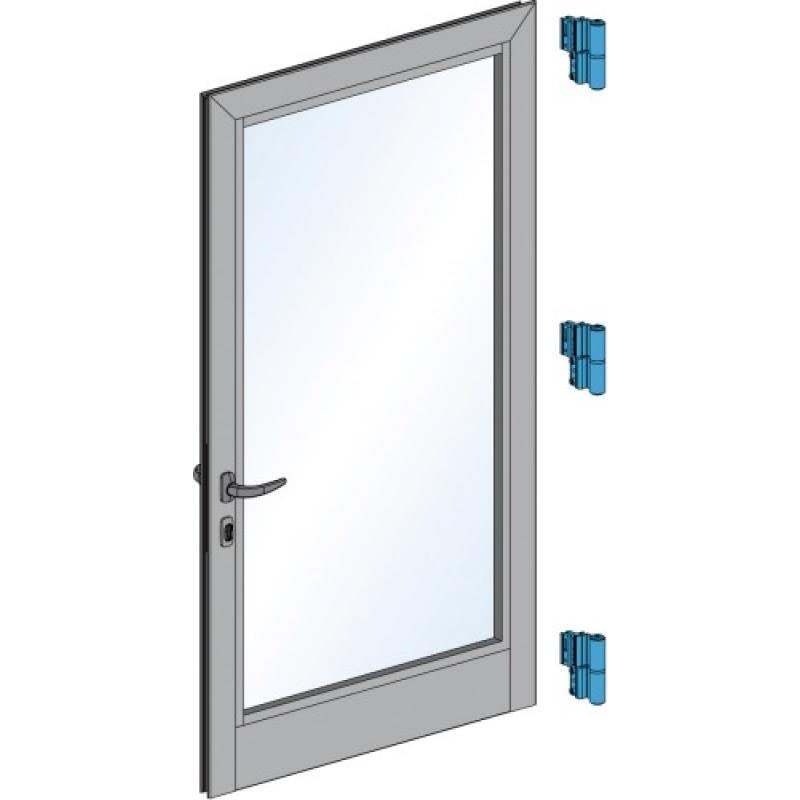 Paumelle à clamer pour porte d'entrée type Velox Top jeu de 15 mm gorge de 25 x 19,5 mm gris alu