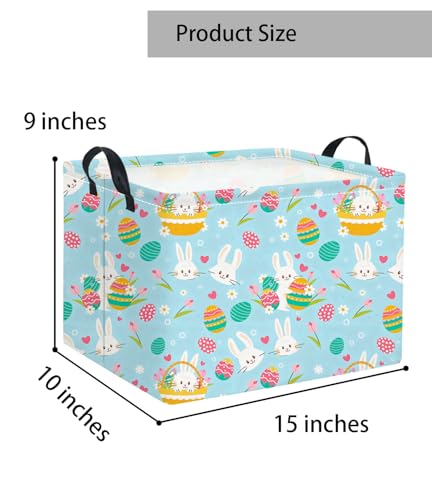 Image of Rectangular Flower Easter Basket for Kids - Baby Storage Bin and Organizer, Shelf, Book Basket, Room Decor