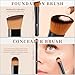DUcare Foundation Brush and Concealer Brush 2Pcs Contour Bronzer Kabuki Brush for Face Synthetic Liquid Blending Mineral Powder Makeup Tools