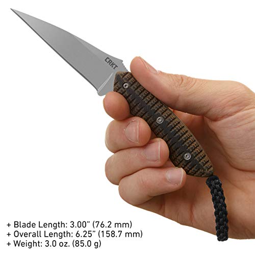 CRKT Faca de lâmina fixa S.P.E.W. EDC com bainha: faca utilitária compacta, lâmina de explosão de co