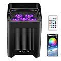 OPPSK Battery Powered Rechargeable Par Light - 108W 6IN1 RGBWA+UV Wireless Par Light by Remote/APP/DMX512 Control Sound Activated Led Up Lights for Event Wedding Church Stage Party Indoor Uplighting