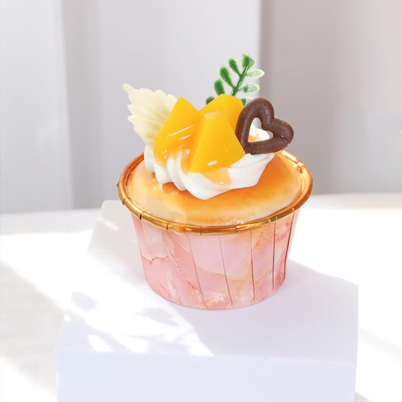 6pcs Artificial Cake Models High-Simulation Fake Cupcakes for Home Party Displays Photo Props Adorable Tabletop Cake Decoration