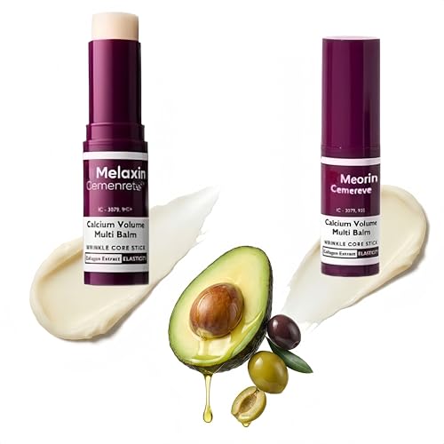 DrMelaxinn Calcium Balm Stick Multi Balm Stick Anti-Falten Feuchtigkeitscreme mit Kalzium für Gesicht und Augenpartie (2PC)