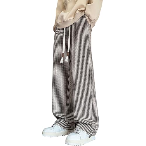 Men Pants Casual Mens Wide Leg Pants Elastic Waist Pant for Men Mens Elastic Drawstring Casual Straight Leg Pant