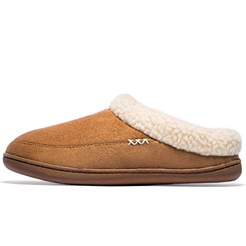 NewDenBer Women's Cozy Memory Foam Slippers Suede Fuzzy Plush Fleece Lined Slip On Indoor Outdoor House Shoes4