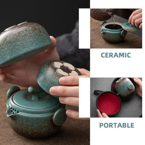 Juego de té portátil de cerámica con diseño sofisticado japonés 4