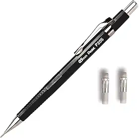 Lapiseira Sharp P200 Pentel 0.5mm Preta+ 2 Refis de Borracha