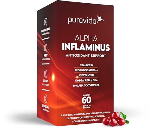 Puravida Vitaminas e Antioxidantes Alpha Inflaminus Ômega 3 60 Cápsulas