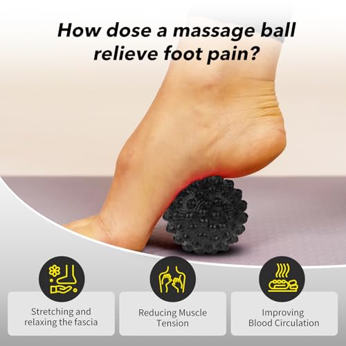 Kmachm Plantarfasziitis Nachtschiene mit Massageball: Fersensporn Bandage, Fußbandage, Plantarfasziitis Socke zur Linderung von Fußschmerzen, Schwarz-L