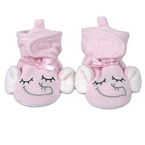 Image of Cozy Fleece Baby Booties- Sherpa Baby Crib Booties Soft Soled Winter Shoes Unisex Fleece Booties Baby Boy, Baby Girl 0-6 Months