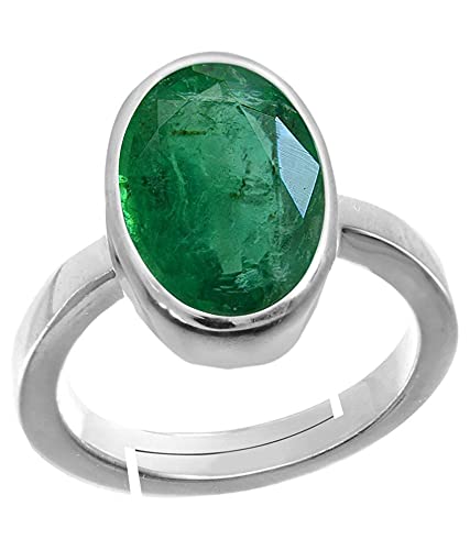 14.25 Ratti 13.00 Carat Certified Natural Emerald Panna Panchdhatu Adjustable Rashi Ratan Gold Plating Ring for Astrological Purpose Men & Women