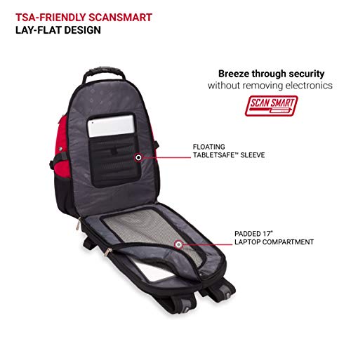 Swissgear 1900 Scansmart Tsa 17-Inch Laptop Backpack, Black/Red #TOP4
