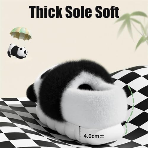 Zureto Plush Panda Slippers Unisex, Women Kids Cute Animal Slippers 3D Cotton House Shoes for Adults4