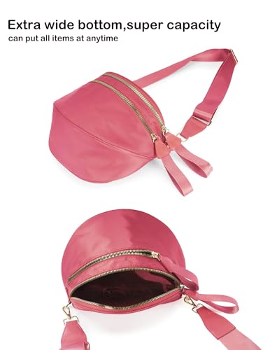 Image of FEIBOON Spacious Nylon Crossbody Bag Bum Bag Handbags Wallets Purses Trendy Shoulder Bag for Women