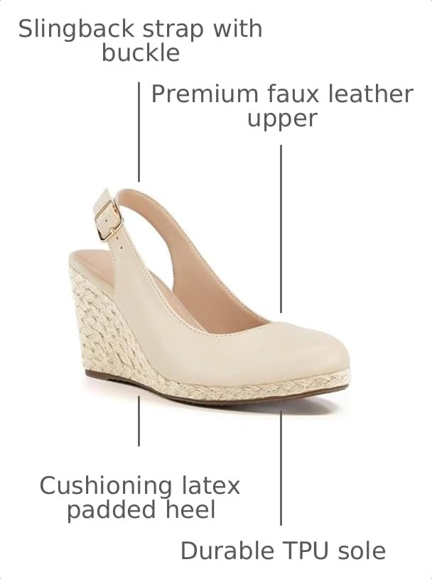 Image of Womens Espadrilles Wedge Sandals Closed Toe Slingback Wedges Pumps Platform Heeled Sandal