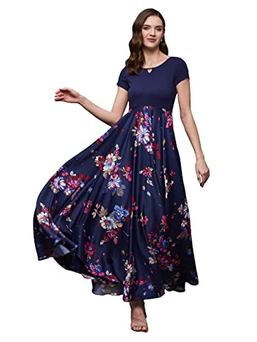 Image of Miss Chase Women's Round Neck Cap Sleeves Lace Knee -Long Skater Dress