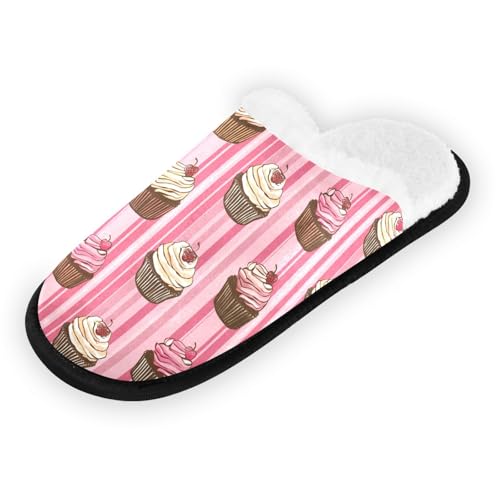 Pink Chocolate Cake Slippers For Women Men Soft Memory Foam Non-Slip Food Winter Indoor House Shoes Travel Slipper2