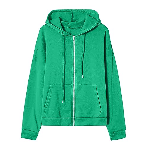 Women Zip Up Hoodie Casual Sweatshirt Drawstring Loose Fit Oversized Lightweight Fashion Fall Tops For Teen Girls4