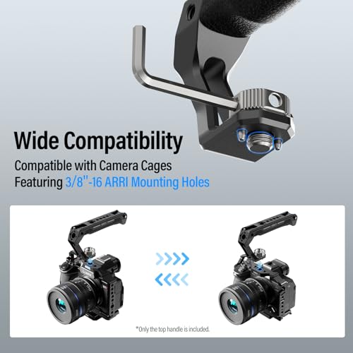SIRUI Alça superior com suporte de pinos de localização ARRI de 3/20.3 cm-16, suporte superior de si