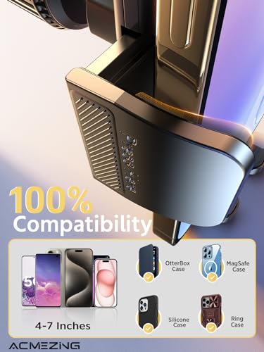 Acmezing Z12 3-In-1 Car Phone Holder Mount [Extreme Terrain Stability] Dashboard Windshield Air Vent [Double Metal Hook] Cell Phone Holders thumb #4