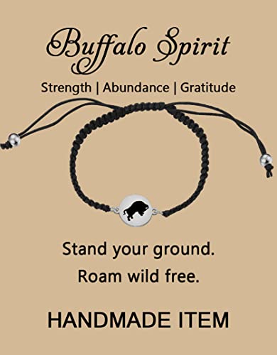 MAOFAED Buffalo Gift Buffalo Spirit Strength Abundance Gratitude Buffalo Bracelet for Men Women (buffalo spirit cardbr)