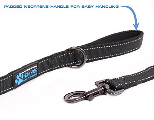 Max and Neo Reflective Nylon Dog Leash - We Donate a Leash to a Dog Rescue for Every Leash Sold (Black, 6x1) - Image 4
